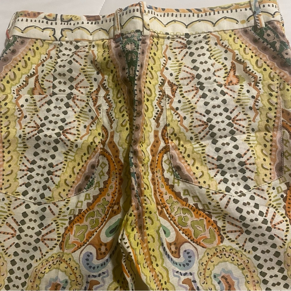 LIKE NEW ZARA PAISLEY PRINTED LINEN COTTON BLEND BLAZER (S) & MATCHING PANTS (M) - Picture 13 of 15